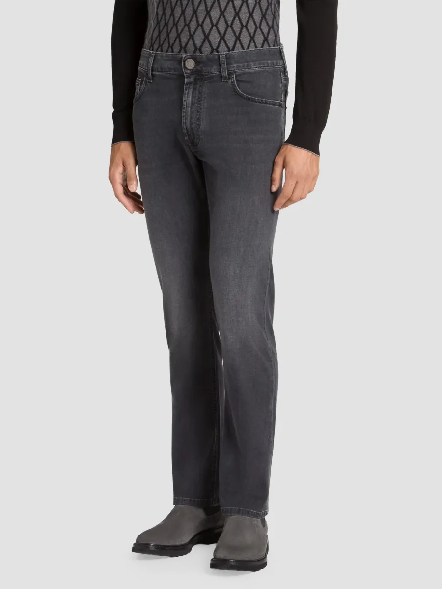 Stefano Ricci Men's Cotton Blend Tapered Jeans | Thumbnail 2