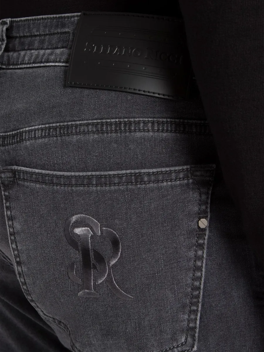 Stefano Ricci Men's Cotton Blend Tapered Jeans | Thumbnail 4