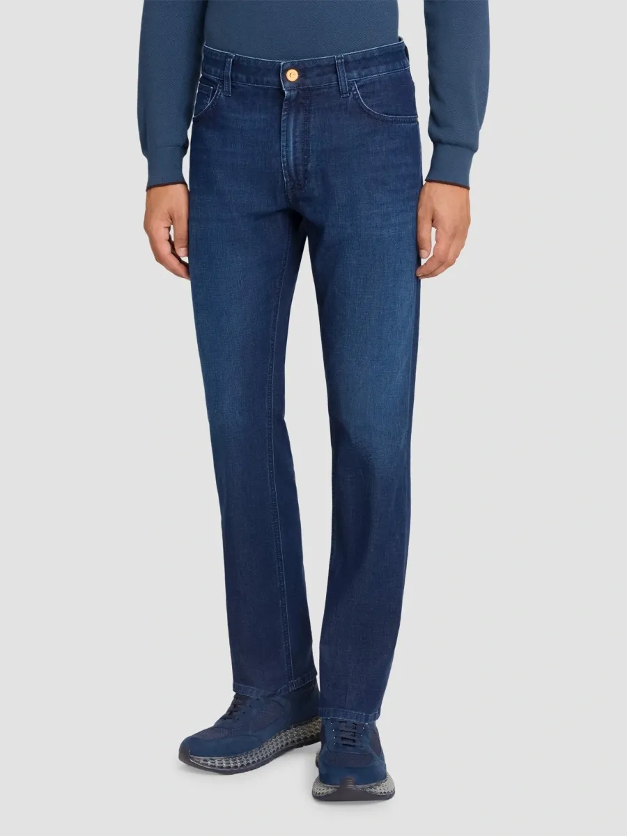 Stefano Ricci Men's Cotton Blend Tapered Jeans | Thumbnail 2