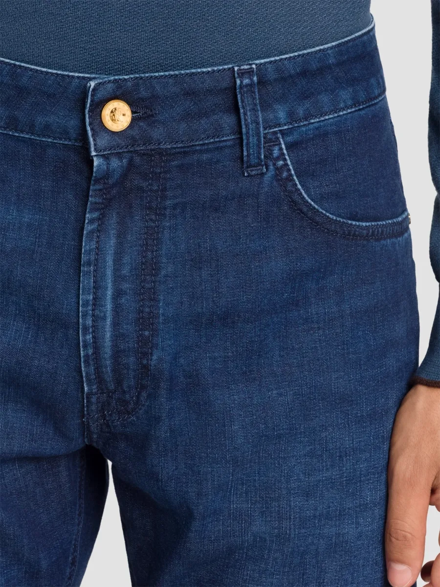 Stefano Ricci Men's Cotton Blend Tapered Jeans | Thumbnail 6