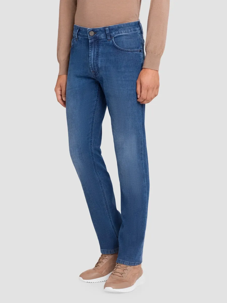 Stefano Ricci Men's Cotton Blend Tapered Jeans | Thumbnail 2 Stefano Ricci Men's Cotton Blend Tapered Jeans | Thumbnail 2
