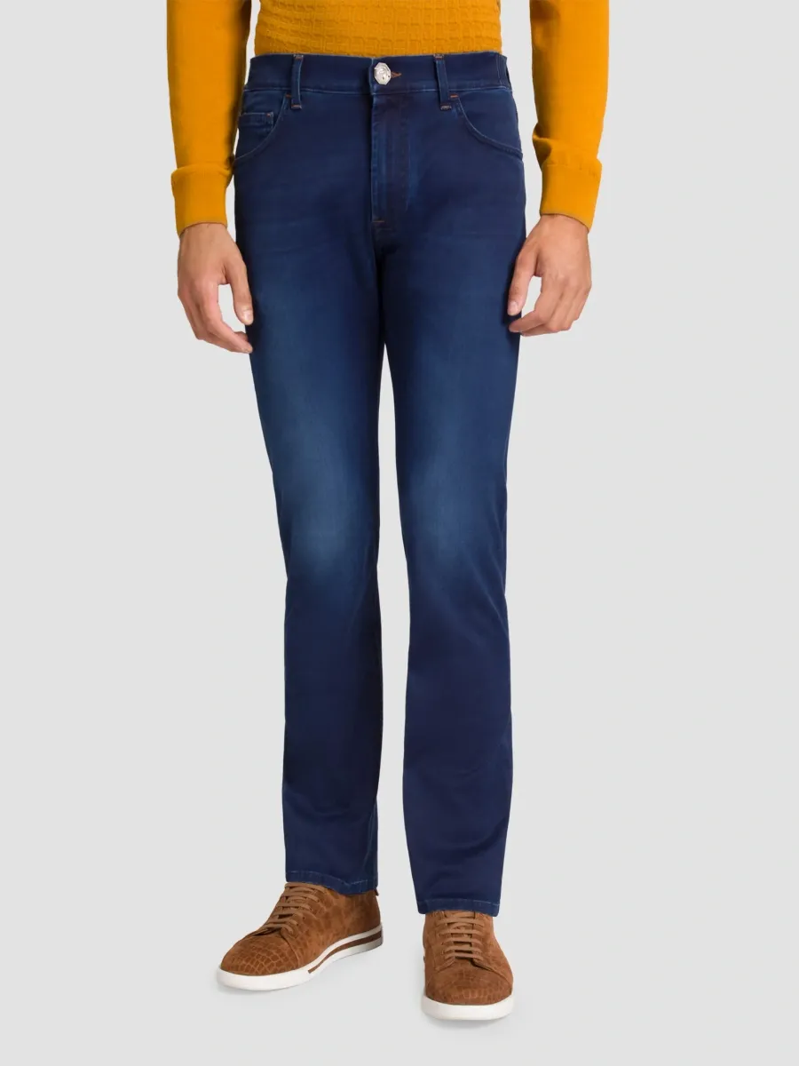 Stefano Ricci Men's Cotton Blend Tapered Jeans | Thumbnail 2