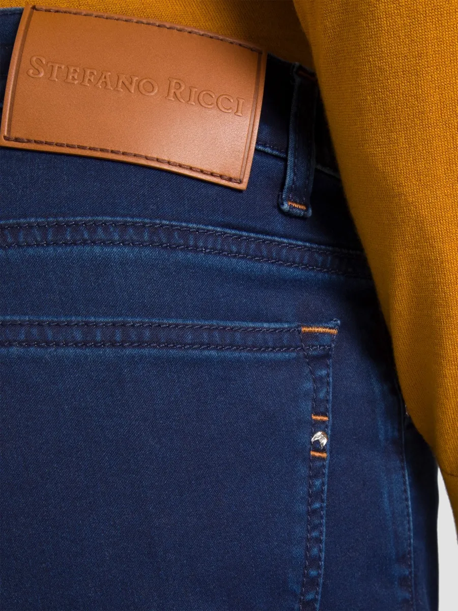 Stefano Ricci Men's Cotton Blend Tapered Jeans | Thumbnail 4