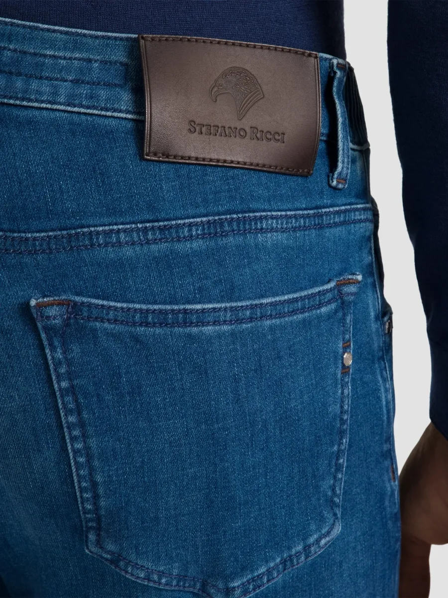 Stefano Ricci Men's Cotton Blend Tapered Jeans | Thumbnail 4 Stefano Ricci Men's Cotton Blend Tapered Jeans | Thumbnail 4