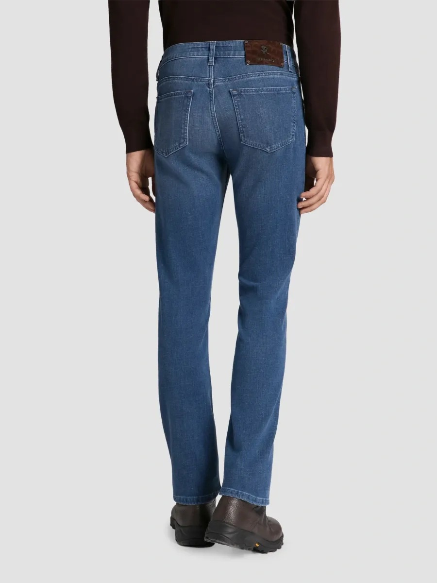 Stefano Ricci Men's Cotton Blend Tapered Jeans | Thumbnail 3