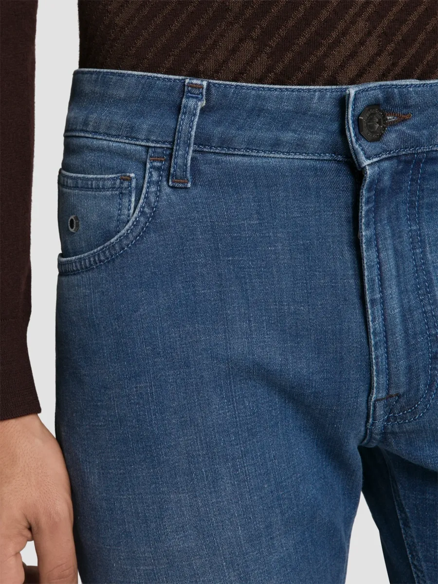 Stefano Ricci Men's Cotton Blend Tapered Jeans | Thumbnail 5