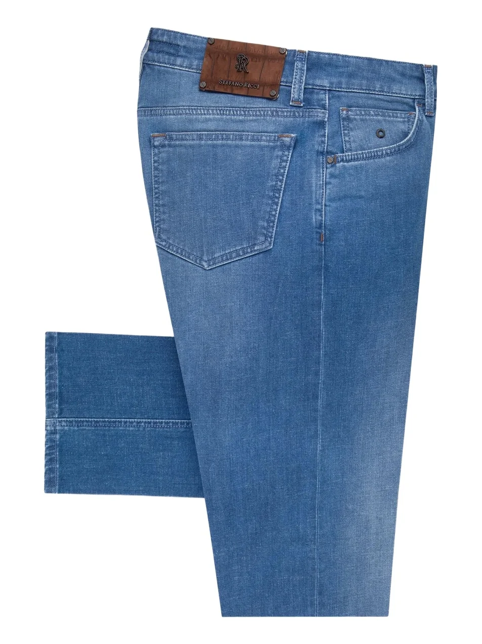 Stefano Ricci Men's Cotton Blend Tapered Jeans