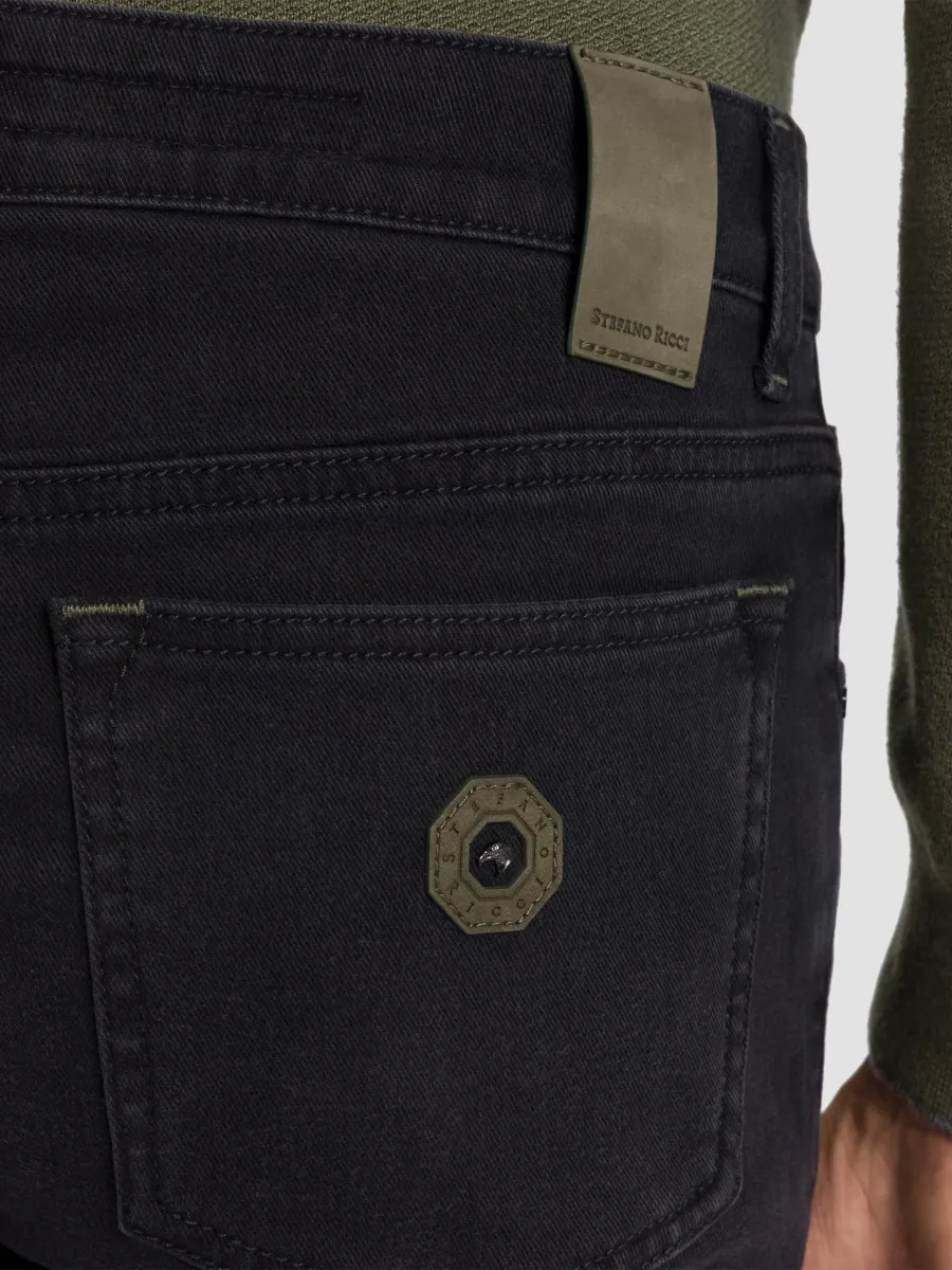 Stefano Ricci Men's Cotton Blend Tapered Jeans | Thumbnail 4
