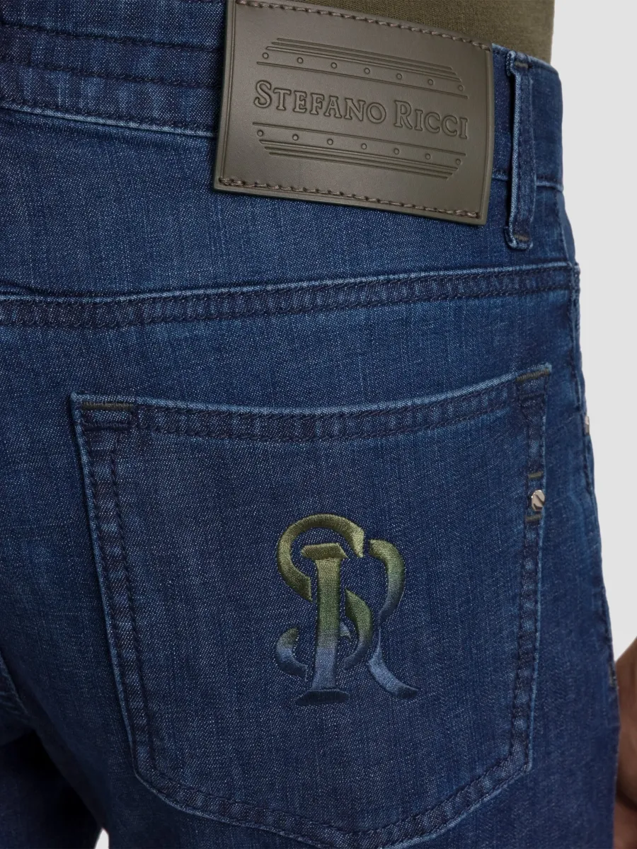 Stefano Ricci Men's Cotton Blend Tapered Jeans | Thumbnail 4 Stefano Ricci Men's Cotton Blend Tapered Jeans | Thumbnail 4