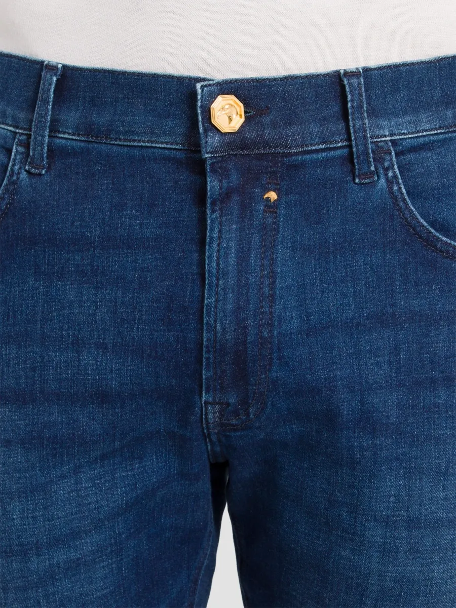 Stefano Ricci Men's Cotton Blend Tapered Jeans | Thumbnail 6