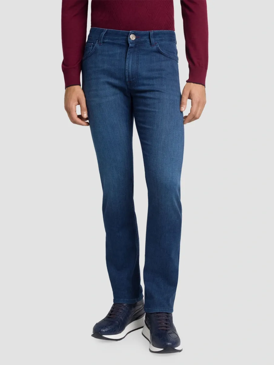 Stefano Ricci Men's Cotton Blend Tapered Jeans | Thumbnail 2 Stefano Ricci Men's Cotton Blend Tapered Jeans | Thumbnail 2