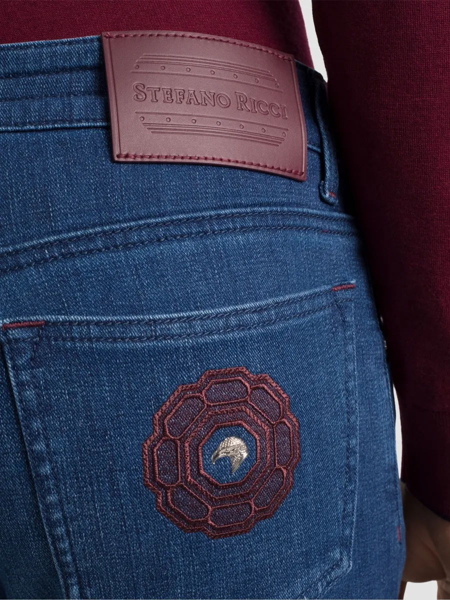 Stefano Ricci Men's Cotton Blend Tapered Jeans | Thumbnail 4 Stefano Ricci Men's Cotton Blend Tapered Jeans | Thumbnail 4