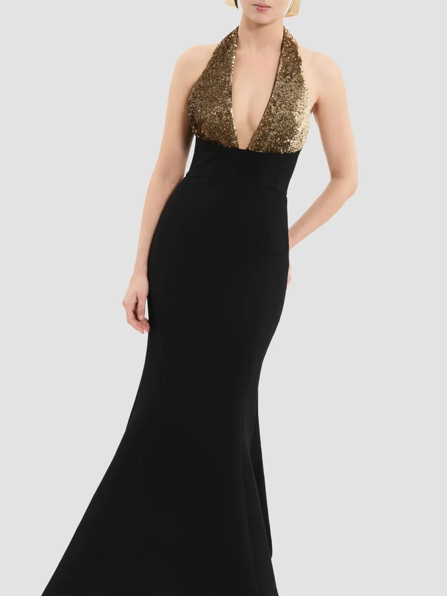 Rebecca Vallance Women's Cambridge Embellished-Halterneck Mermaid Gown | Thumbnail 5 Rebecca Vallance Women's Cambridge Embellished-Halterneck Mermaid Gown | Thumbnail 5