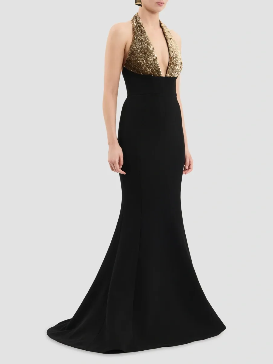 Rebecca Vallance Women's Cambridge Embellished-Halterneck Mermaid Gown | Thumbnail 6 Rebecca Vallance Women's Cambridge Embellished-Halterneck Mermaid Gown | Thumbnail 6