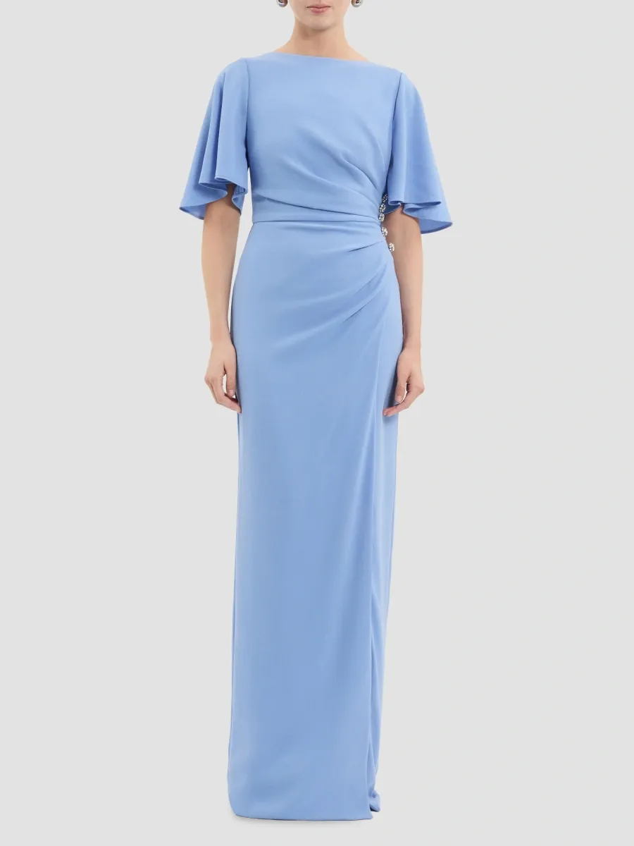 Rebecca Vallance Women's Gimlet Flutter-Sleeve Column Gown | Thumbnail 2 Rebecca Vallance Women's Gimlet Flutter-Sleeve Column Gown | Thumbnail 2