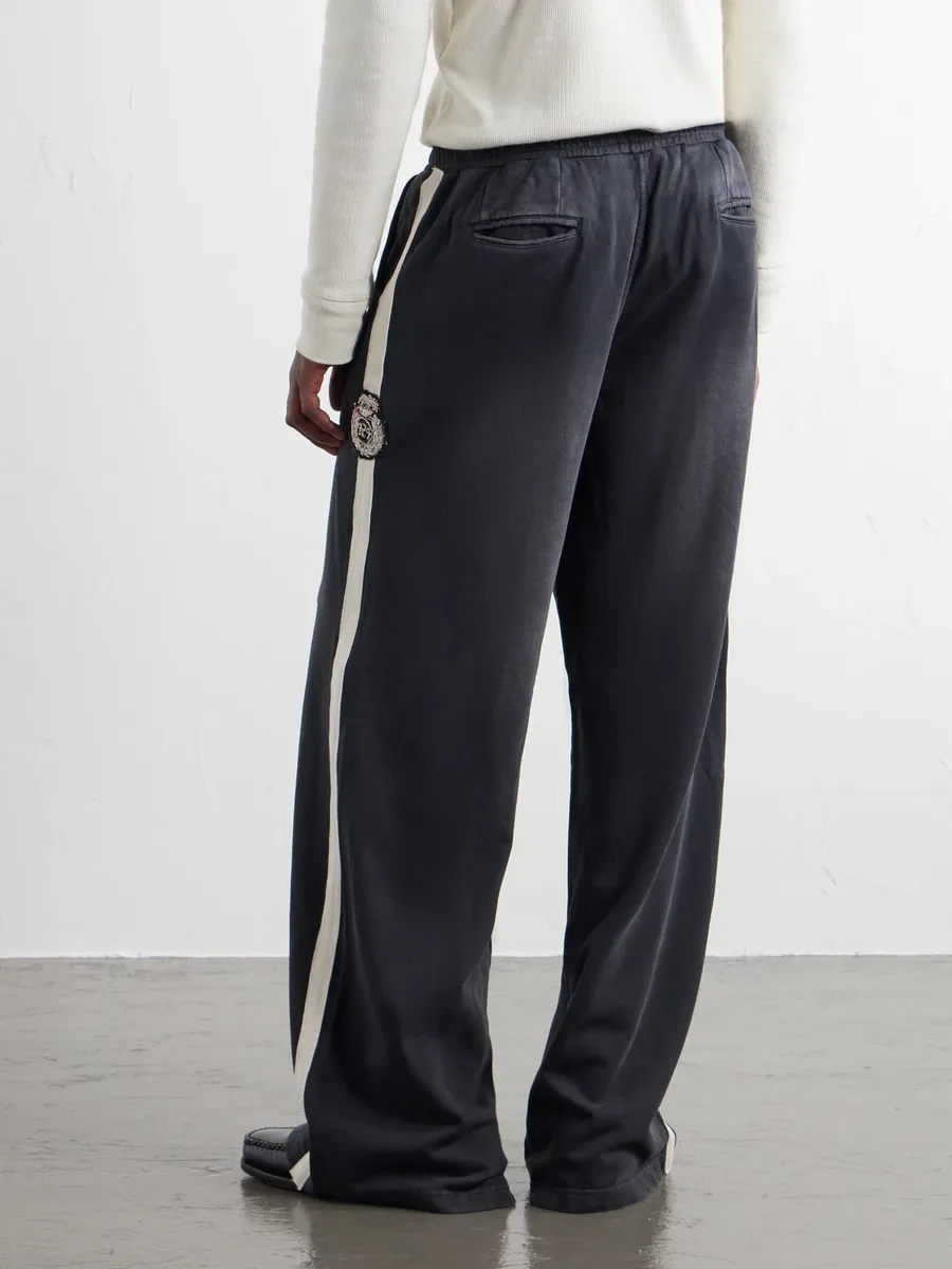424 Wide-Leg Striped Distressed Cotton-Jersey Sweatpants - Men | Thumbnail 4 424 Wide-Leg Striped Distressed Cotton-Jersey Sweatpants - Men | Thumbnail 4