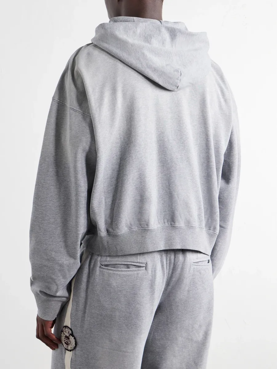 424 Logo-Appliquéd Distressed Cotton-Jersey Hoodie - Men | Thumbnail 4 424 Logo-Appliquéd Distressed Cotton-Jersey Hoodie - Men | Thumbnail 4
