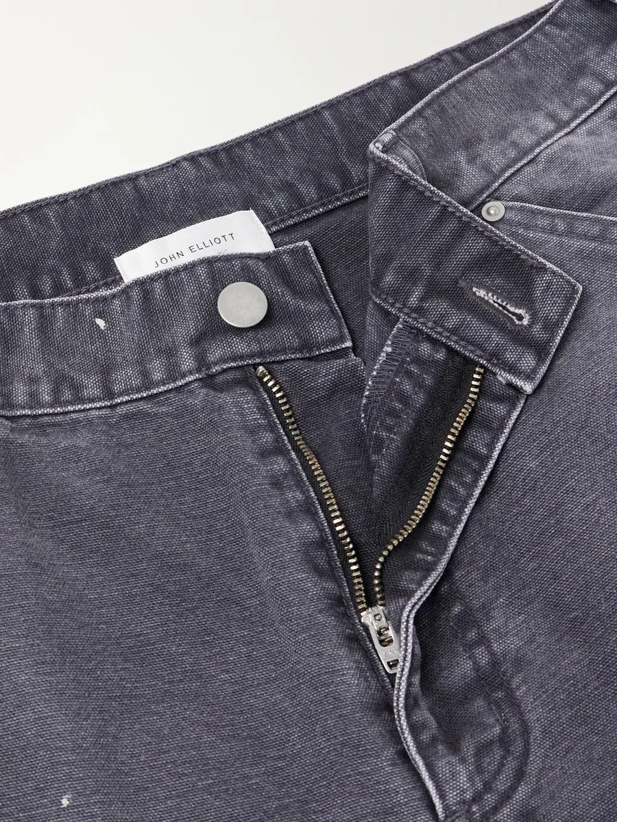 John Elliott Desert Snow Straight-Leg Paint-Splattered Cotton-Canvas Trousers - Men | Thumbnail 6