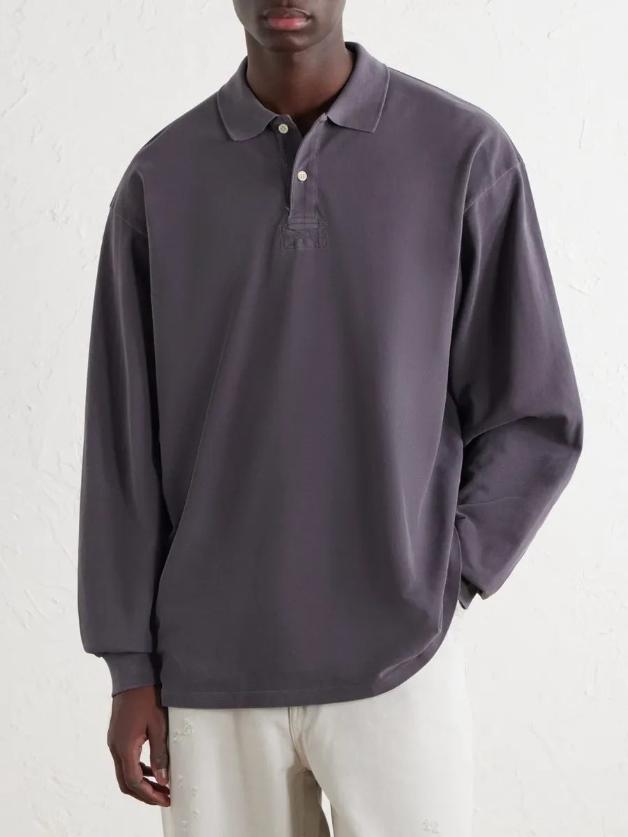 John Elliott Oversized Cotton-Piqué Polo Shirt - Men | Thumbnail 3 John Elliott Oversized Cotton-Piqué Polo Shirt - Men | Thumbnail 3