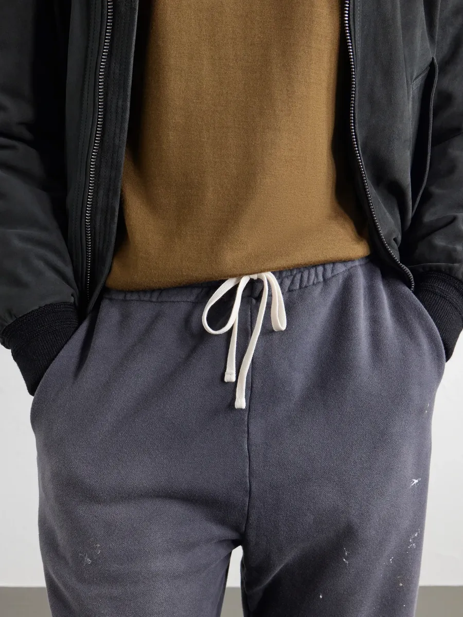 John Elliott Straight-Leg Paint-Splattered Cotton-Jersey Drawstring Sweatpants - Men | Thumbnail 5