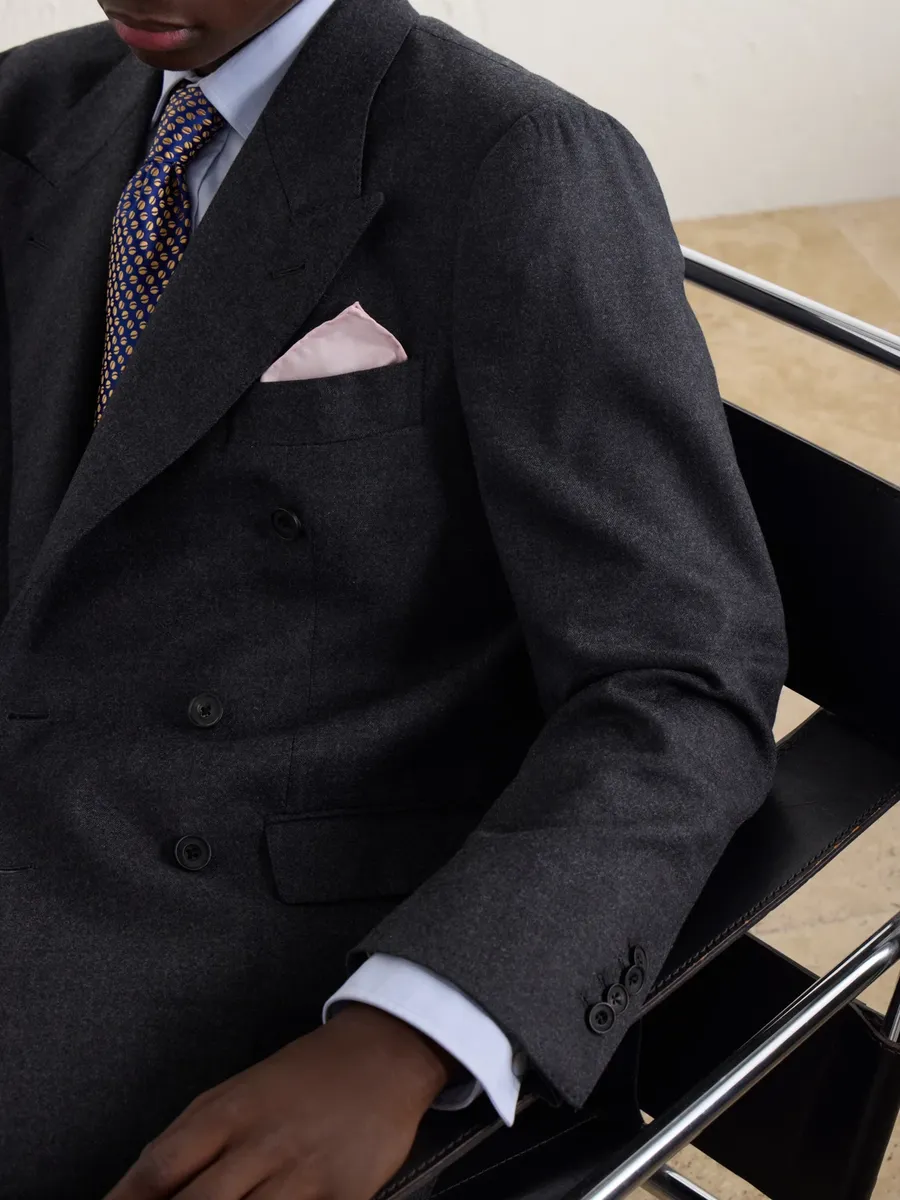 Charvet Logo-Print Silk-Twill Pocket Square - Men | Thumbnail 2 Charvet Logo-Print Silk-Twill Pocket Square - Men | Thumbnail 2