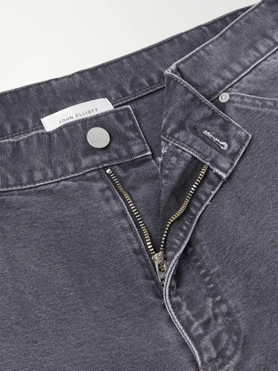 John Elliott Desert Snow Straight-Leg Paint-Splattered Distressed Denim Shorts - Men | Thumbnail 6