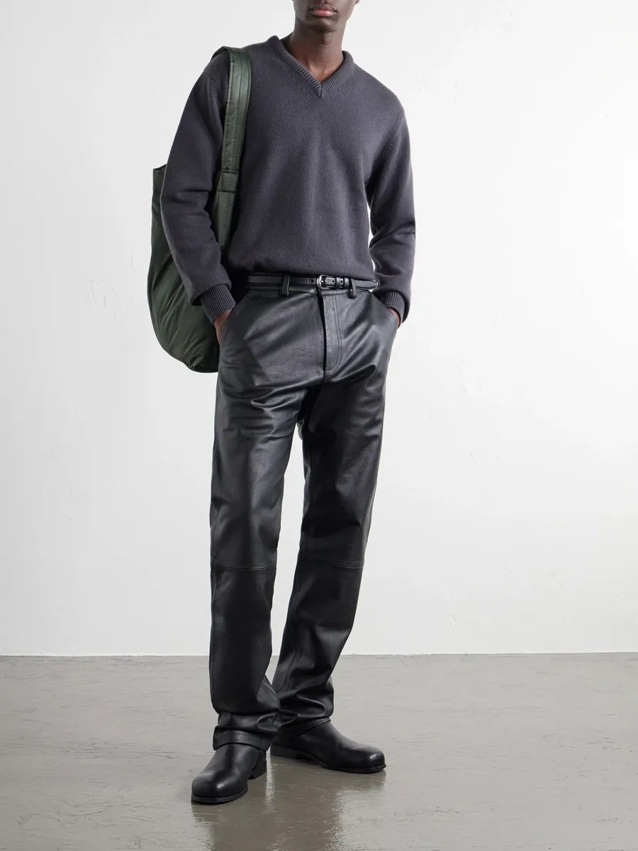 424 Straight-Leg Panelled Leather Trousers - Men | Thumbnail 2 424 Straight-Leg Panelled Leather Trousers - Men | Thumbnail 2