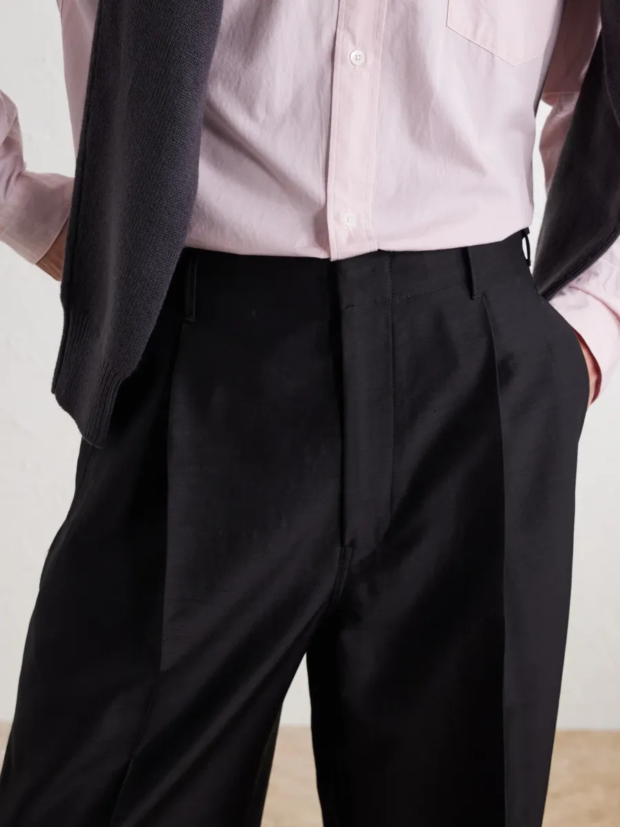 Lemaire Wide-Leg Pleated Wool-Blend Twill Trousers - Men | Thumbnail 5