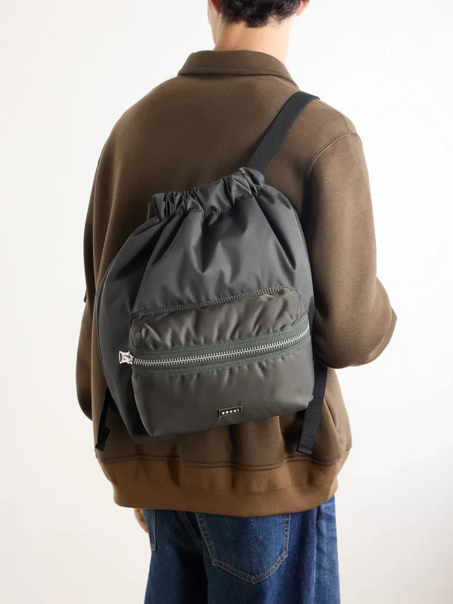 Sacai Logo-Appliquéd Shell Drawstring Backpack - Men | Thumbnail 3 Sacai Logo-Appliquéd Shell Drawstring Backpack - Men | Thumbnail 3