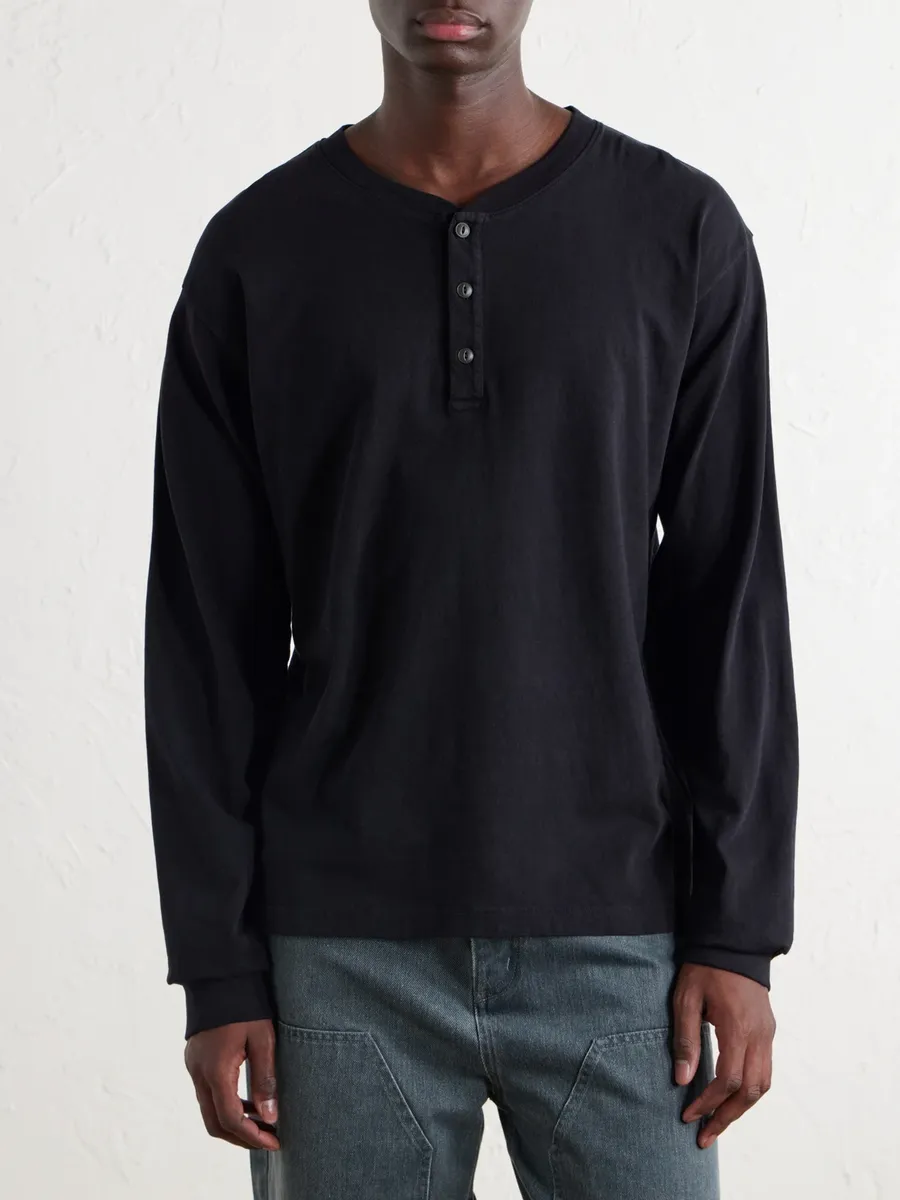 John Elliott Cotton-Jersey Henley T-Shirt - Men | Thumbnail 3