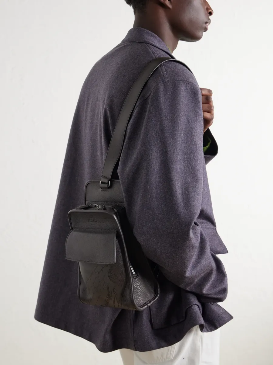 Berluti Périple Logo-Debossed Scritto Full-Grain Leather Pouch - Men | Thumbnail 2 Berluti Périple Logo-Debossed Scritto Full-Grain Leather Pouch - Men | Thumbnail 2