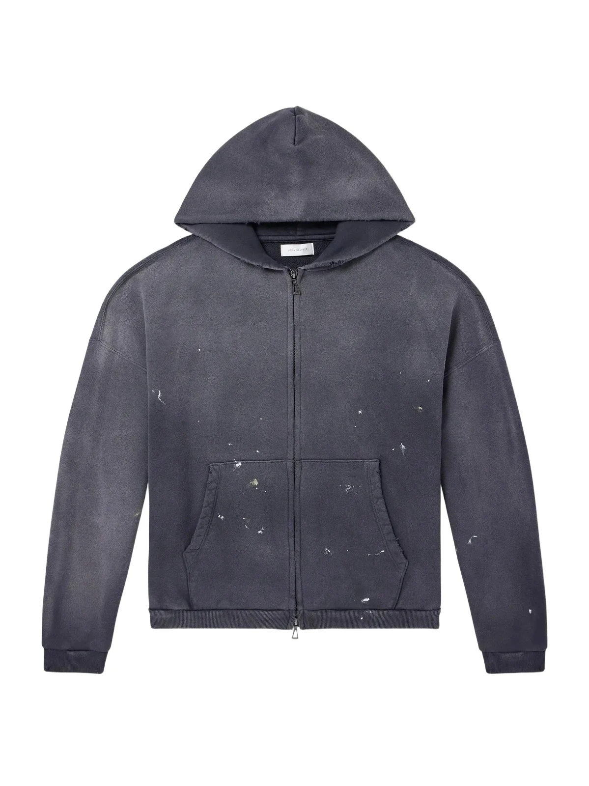 Odean Frances Paint-Splattered Distressed Cotton-Jersey Zip-Up Hoodie - Men Odean Frances Paint-Splattered Distressed Cotton-Jersey Zip-Up Hoodie - Men
