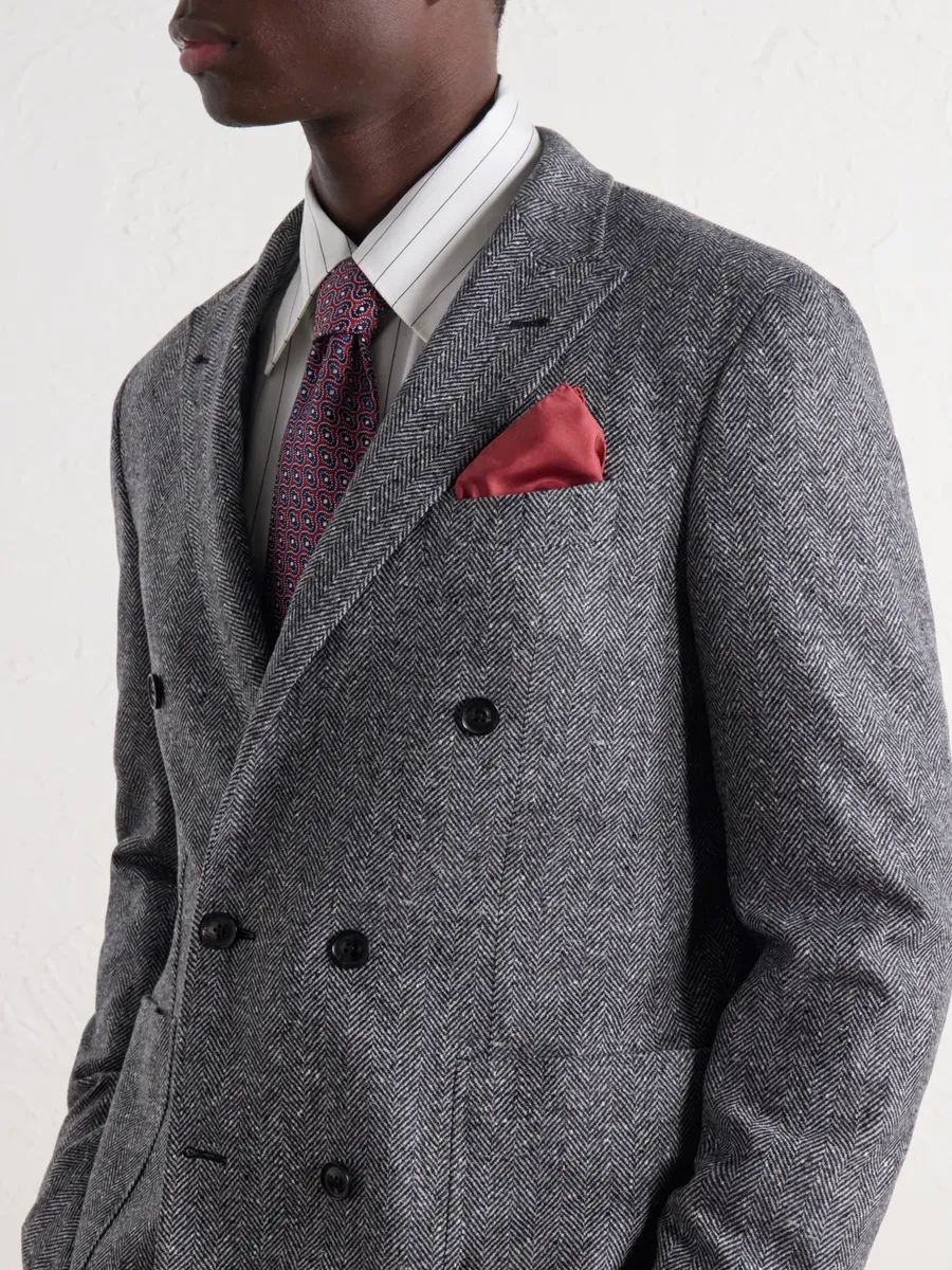 Charvet Logo-Print Silk-Twill Pocket Square - Men | Thumbnail 2
