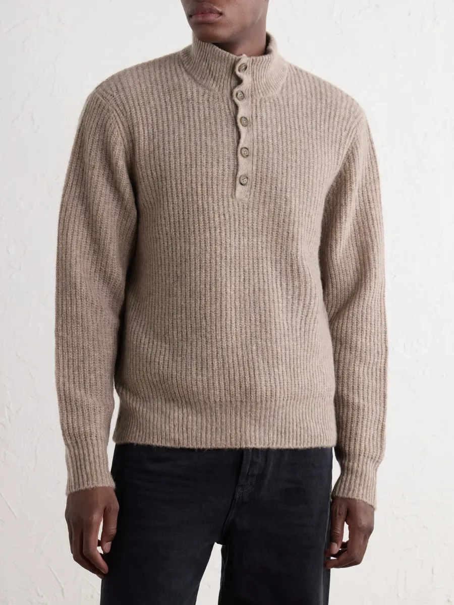 James Perse Ribbed Cashmere Polo Sweater - Men | Thumbnail 3 James Perse Ribbed Cashmere Polo Sweater - Men | Thumbnail 3