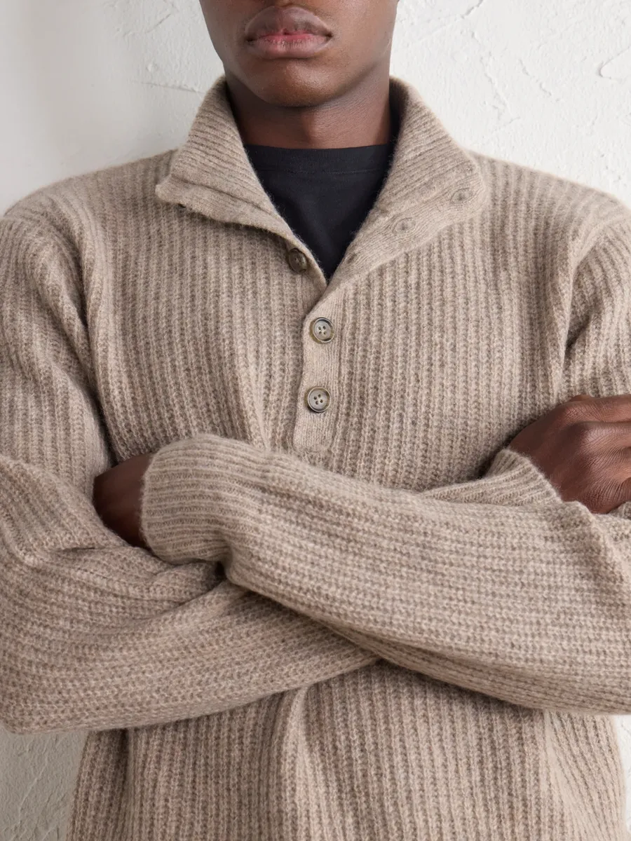 James Perse Ribbed Cashmere Polo Sweater - Men | Thumbnail 5 James Perse Ribbed Cashmere Polo Sweater - Men | Thumbnail 5