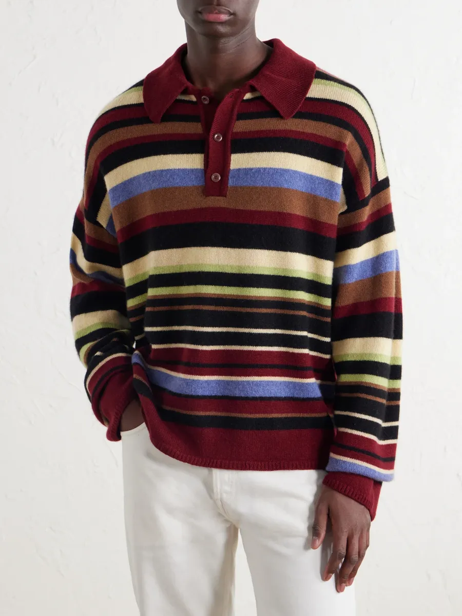 The Elder Statesman Dume Rugby Cashmere Polo Sweater - Men | Thumbnail 3 The Elder Statesman Dume Rugby Cashmere Polo Sweater - Men | Thumbnail 3