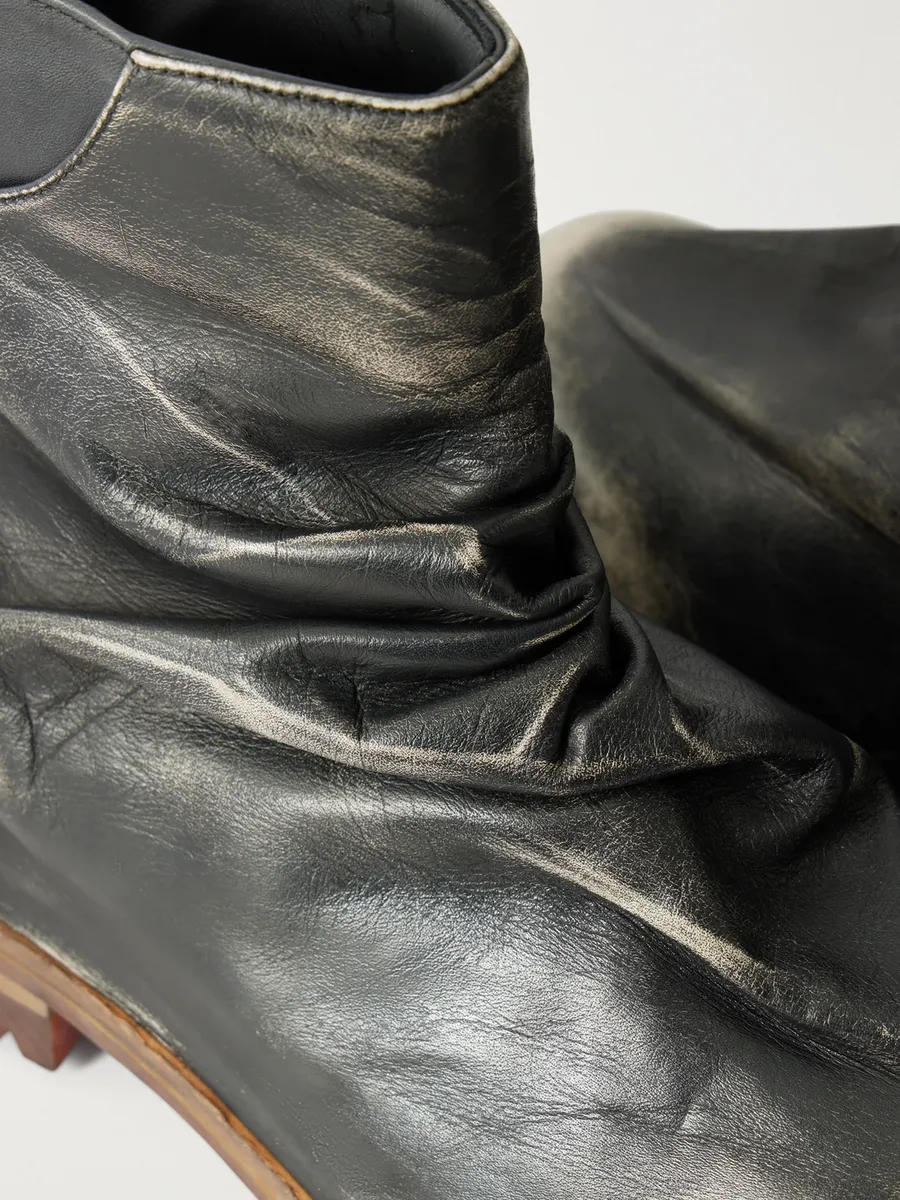 424 Marathon Distressed Leather Biker Boots - Men | Thumbnail 5