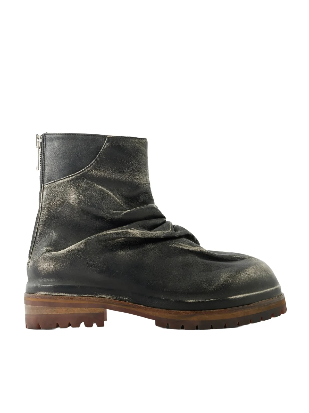 424 Marathon Distressed Leather Biker Boots - Men