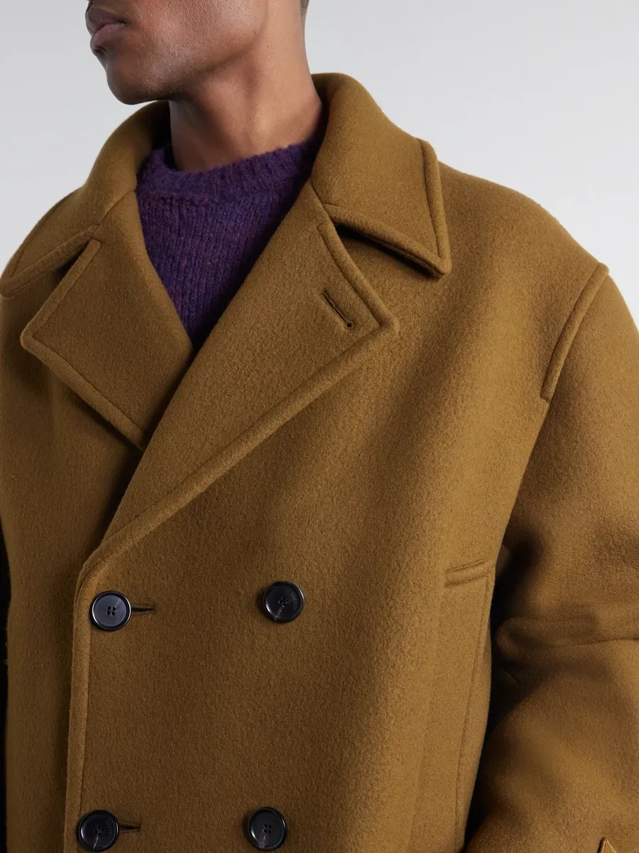 Loewe Double-Breasted Hooded Wool-Blend Felt Coat - Men | Thumbnail 6 Loewe Double-Breasted Hooded Wool-Blend Felt Coat - Men | Thumbnail 6