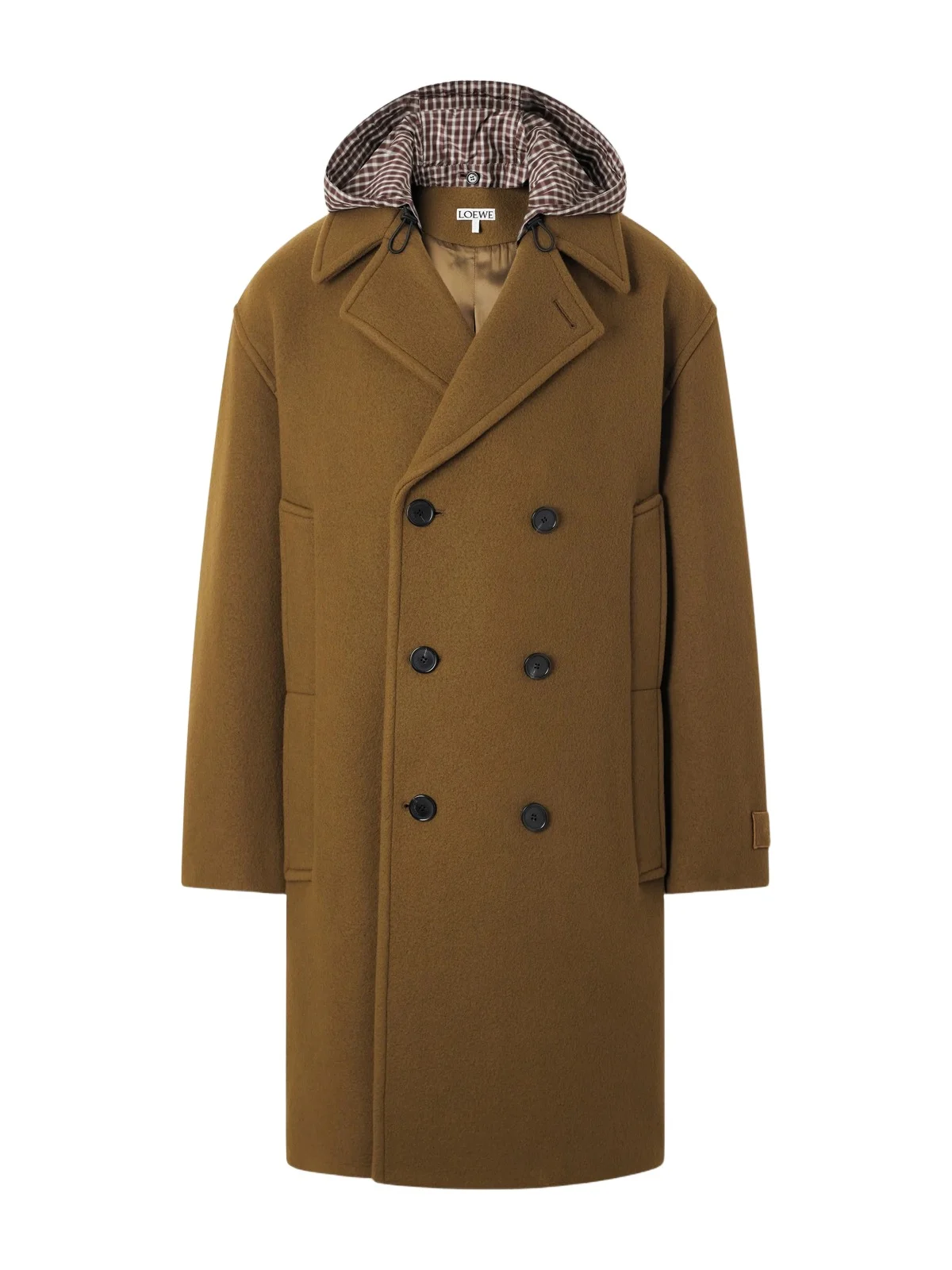 Loewe Double-Breasted Hooded Wool-Blend Felt Coat - Men