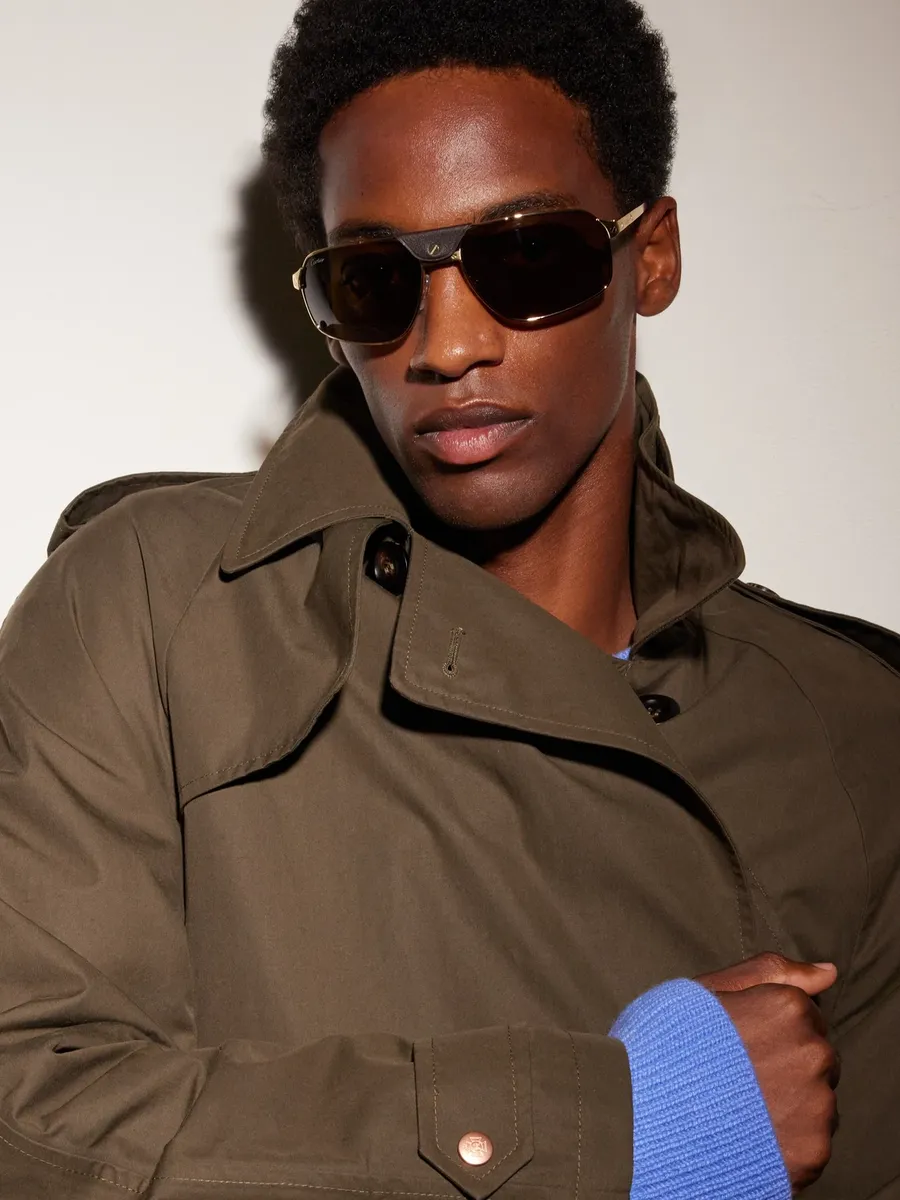Cartier Eyewear Santos de Cartier Aviator-Style Leather-Trimmed Gold-Tone Sunglasses - Men | Thumbnail 2 Cartier Eyewear Santos de Cartier Aviator-Style Leather-Trimmed Gold-Tone Sunglasses - Men | Thumbnail 2
