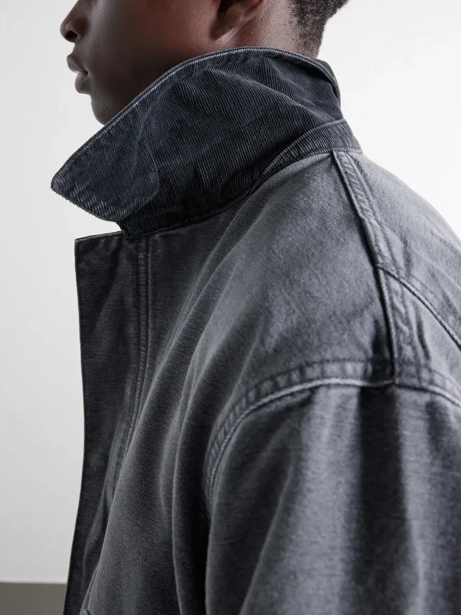 John Elliott Corduroy-Trimmed Paint-Splattered Denim Jacket - Men | Thumbnail 6