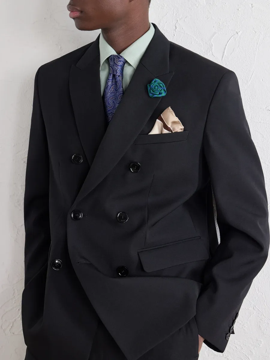 Charvet Printed Silk-Twill Lapel Pin - Men | Thumbnail 2 Charvet Printed Silk-Twill Lapel Pin - Men | Thumbnail 2