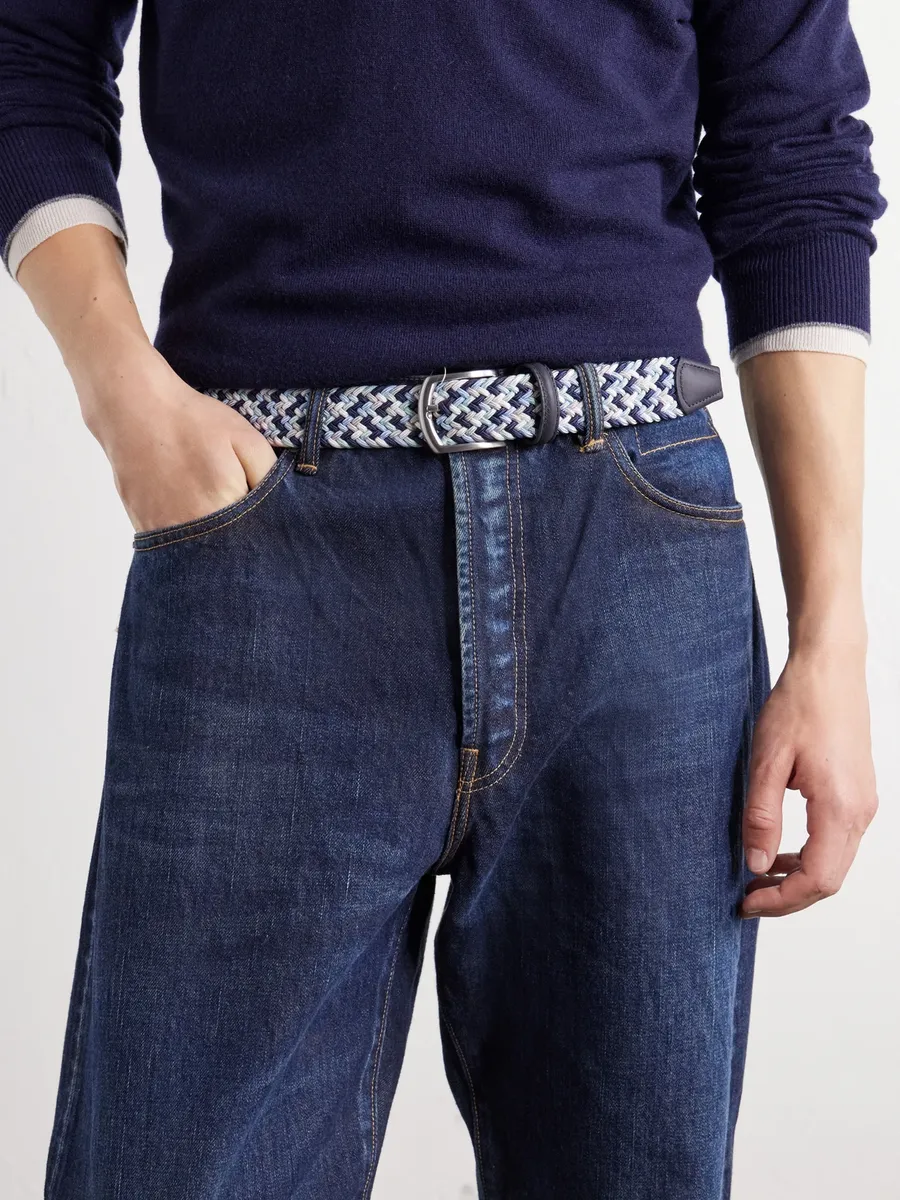 Anderson's 4cm Leather-Trimmed Braided Belt - Men | Thumbnail 2 Anderson's 4cm Leather-Trimmed Braided Belt - Men | Thumbnail 2