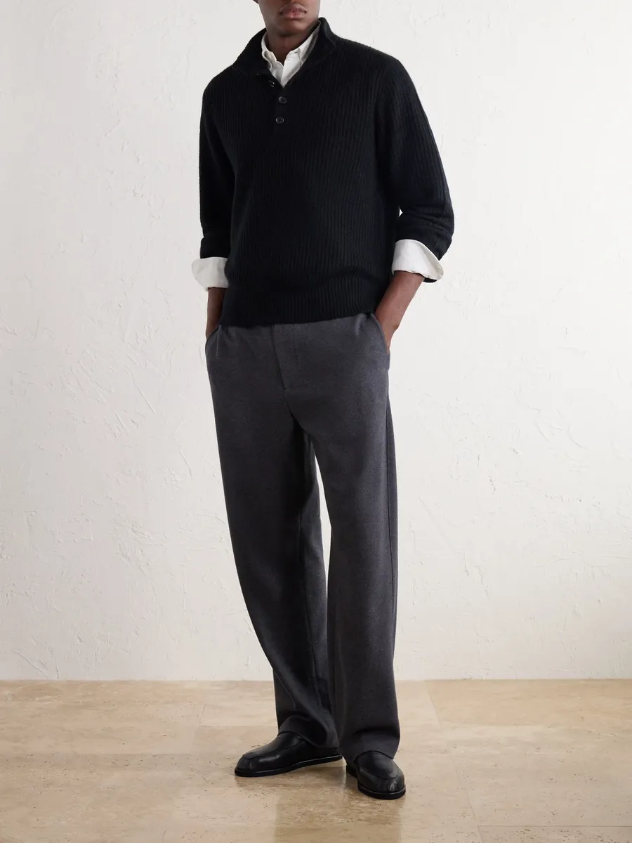 James Perse Ribbed Cashmere Polo Sweater - Men | Thumbnail 2 James Perse Ribbed Cashmere Polo Sweater - Men | Thumbnail 2