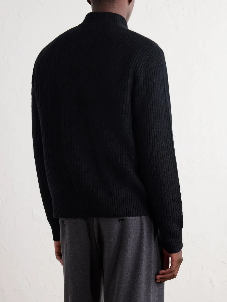 James Perse Ribbed Cashmere Polo Sweater - Men | Thumbnail 4 James Perse Ribbed Cashmere Polo Sweater - Men | Thumbnail 4