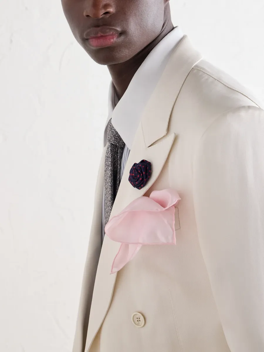 Charvet Polka-Dot Silk-Twill Lapel Pin - Men | Thumbnail 3 Charvet Polka-Dot Silk-Twill Lapel Pin - Men | Thumbnail 3
