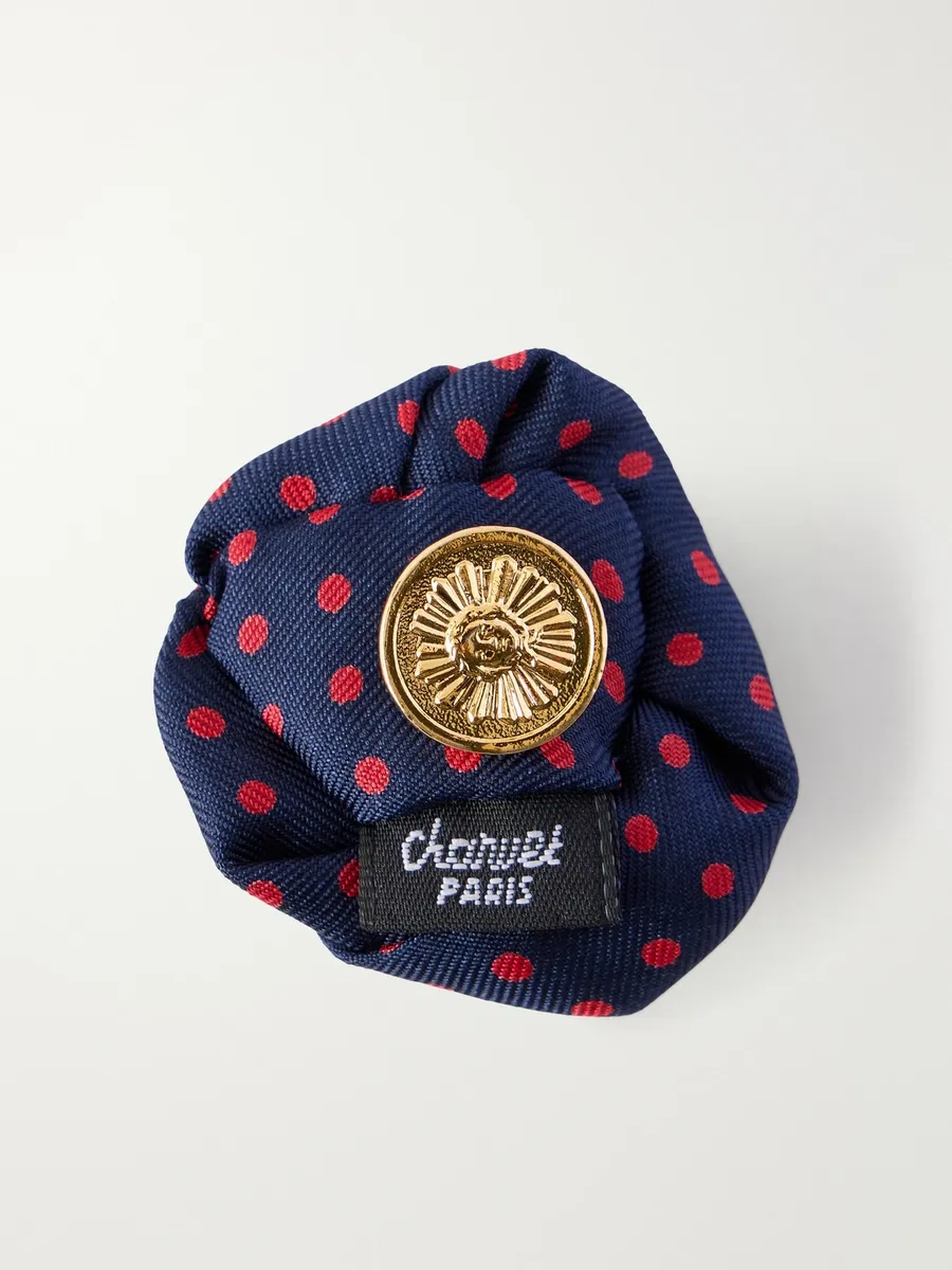 Charvet Polka-Dot Silk-Twill Lapel Pin - Men | Thumbnail 4 Charvet Polka-Dot Silk-Twill Lapel Pin - Men | Thumbnail 4