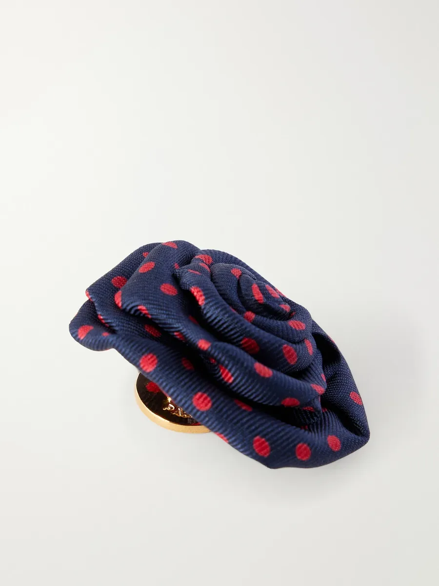 Charvet Polka-Dot Silk-Twill Lapel Pin - Men | Thumbnail 5 Charvet Polka-Dot Silk-Twill Lapel Pin - Men | Thumbnail 5