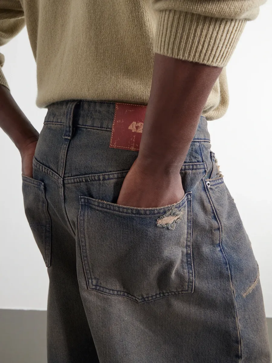 424 Big Daddy Wide-Leg Distressed Denim Shorts - Men | Thumbnail 5 424 Big Daddy Wide-Leg Distressed Denim Shorts - Men | Thumbnail 5